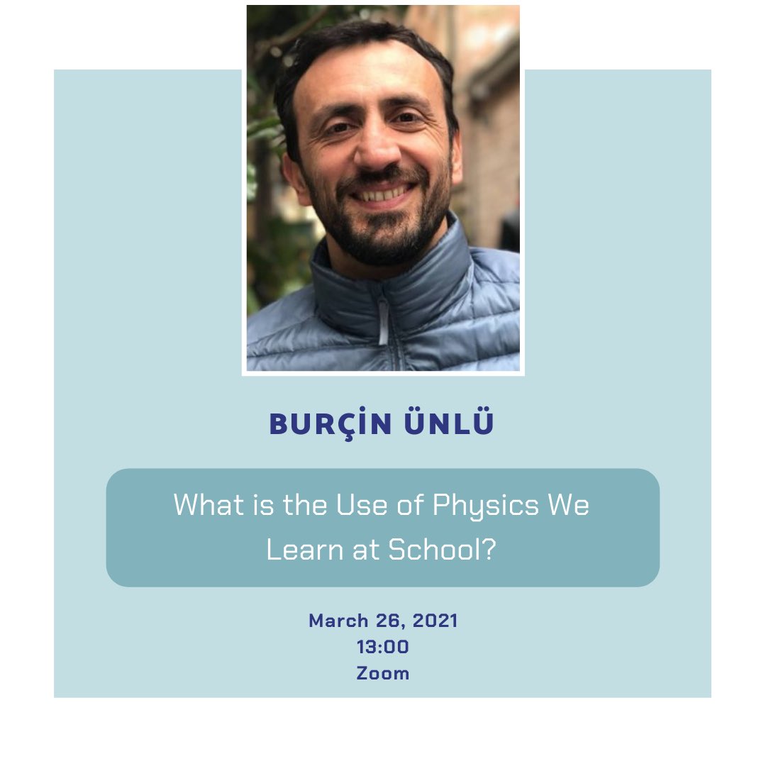 bu_egitim's tweet photo. Fakültemiz Bahar Dönemi Paylaşım Toplantılarının ilki Prof. Dr. Burçin Ünlü’nün “What is the Use of Physics We Learn at School?” başlıklı sunusuyla bu Cuma, saat 13:00'da gerçekleşecektir. Sunum dili İngilizcedir. Davetlisiniz 😊. 
#EFpaylasimtoplantisi #buegitim #unibogazici https://t.co/itKZ5z405W