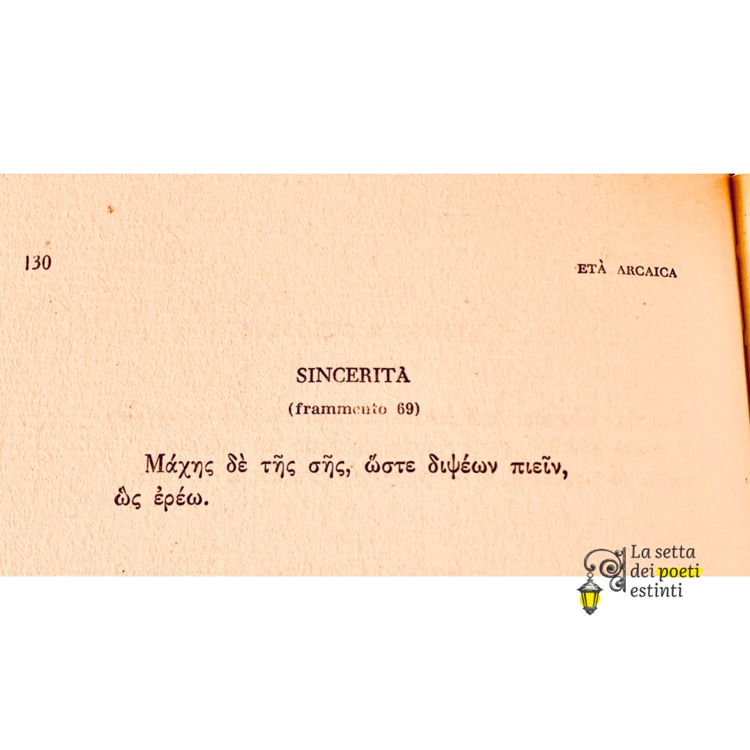 SocietyPoets's tweet photo. ARCHILOCO, a cura di Raffaele Cantarella.

#lasettadeipoetiestinti #archiloco #poetigreci #grecia #poesia #poesie #poetry #poetrycommunity #poetrylovers #vita https://t.co/e9bPDMk9MJ
