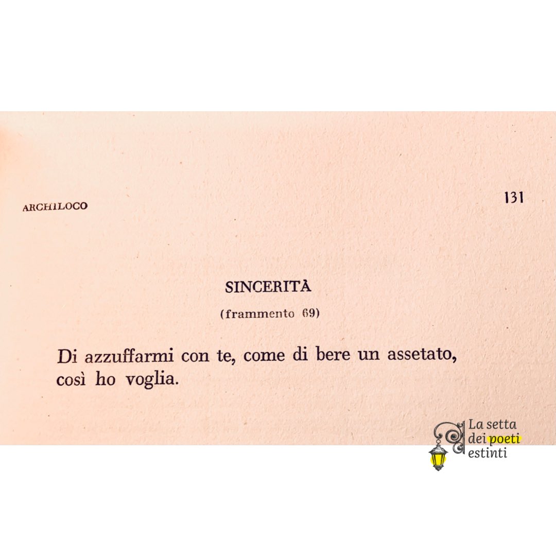 SocietyPoets's tweet photo. ARCHILOCO, a cura di Raffaele Cantarella.

#lasettadeipoetiestinti #archiloco #poetigreci #grecia #poesia #poesie #poetry #poetrycommunity #poetrylovers #vita https://t.co/e9bPDMk9MJ