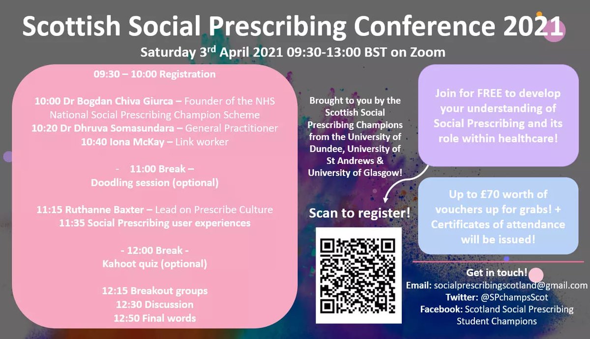 SPChampsScot's tweet photo. Join us on 3rd April 10:00-13:00 to hear Dr Bogdan Chiva (@BogdanBCG), the founder of the social prescribing champion scheme, tell us more about the relevance of  #socialprescribing in today's world. Register here now: https://t.co/V6sV5LD5Iy https://t.co/aQDdQQt1mc