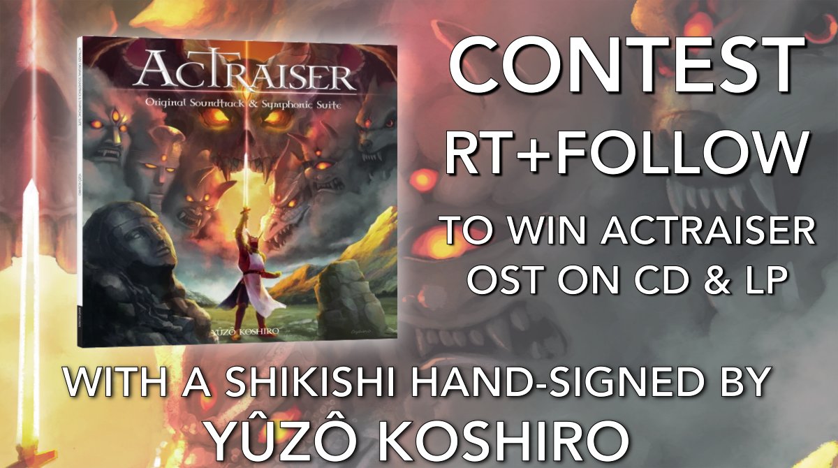 WayoRecords's tweet photo. It's #ActRaiser special giveaway time! ⚔️

To celebrate the release of the legendary #OST,
we give you a chance to win 3 * CD + LP combo
with the #Shikishi handsigned by Master @YuzoKoshiro 🔥 

1) Follow @WayoRecords
2) RT this post

➡️ End: April 4th

#Contest #VGM #YuzoKoshiro https://t.co/AWQ2SsqYyX