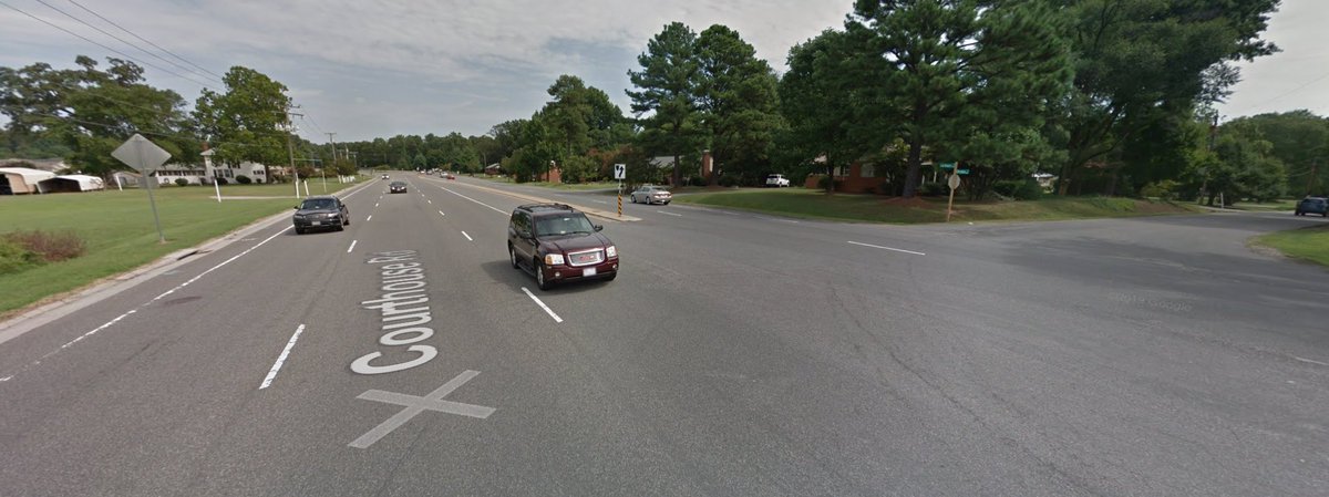 BikeWalkRVA's tweet photo. Another tragic death of someone walking. Every lede should be an image of what the intersection looks like, this time in Chesterfield.

#WereWalkingHere #VisionZero

https://t.co/Y2Zrq6oQCR https://t.co/mGQfY6Z8Er