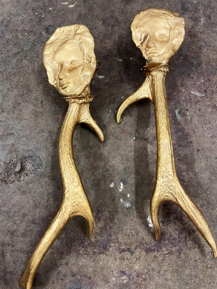 Rites of Passage, Concrete, Mixed Media, Epoxy Putty &amp; Gold Spray Paint 
#childhood #adolescence #femininedivine #eros #thanatos #dreams #psychoanalysis