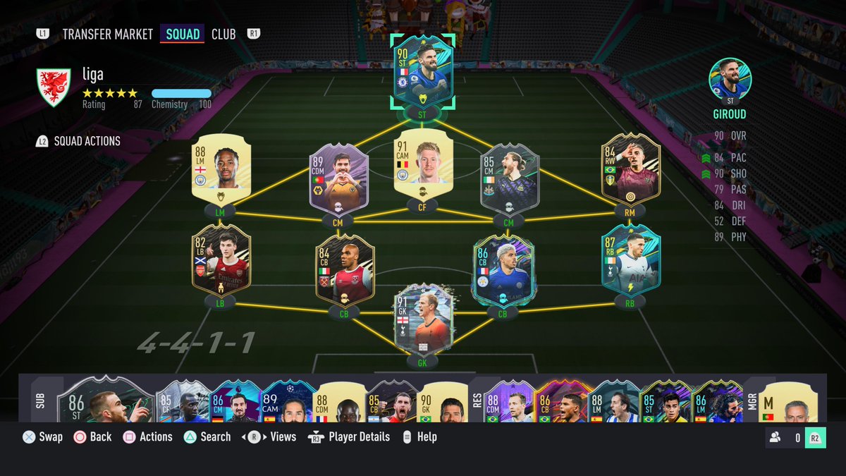 Not a bad team considering ive spent no money on FUT and only played 250 games or so #PS5Share, #FIFA21