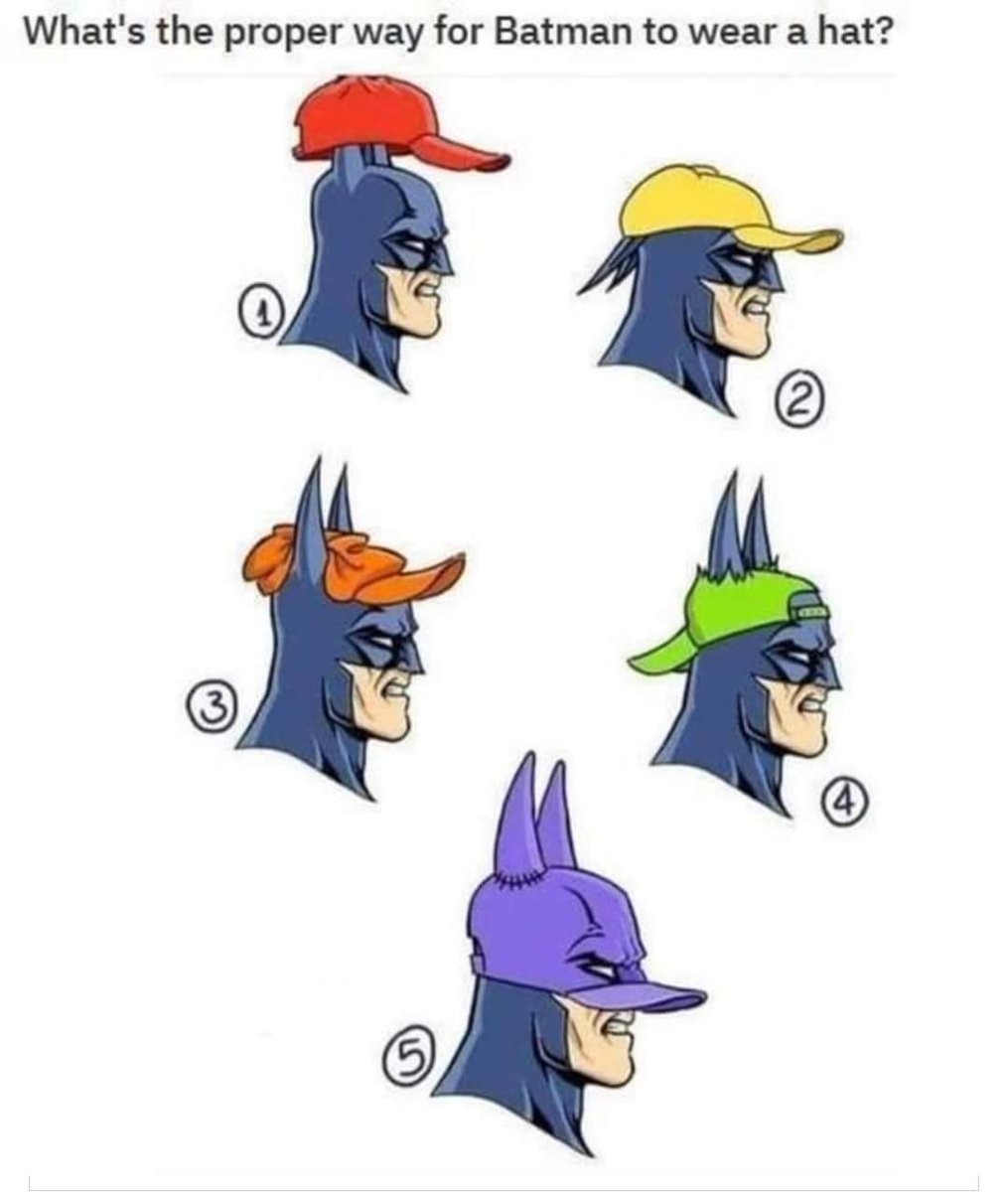 CannibowlCC's tweet photo. The hard hitting question we deserve answers to:
#batman #DC #marvelvsdc #avengers #comics #wrong #bathat https://t.co/BEGC6I0d3P