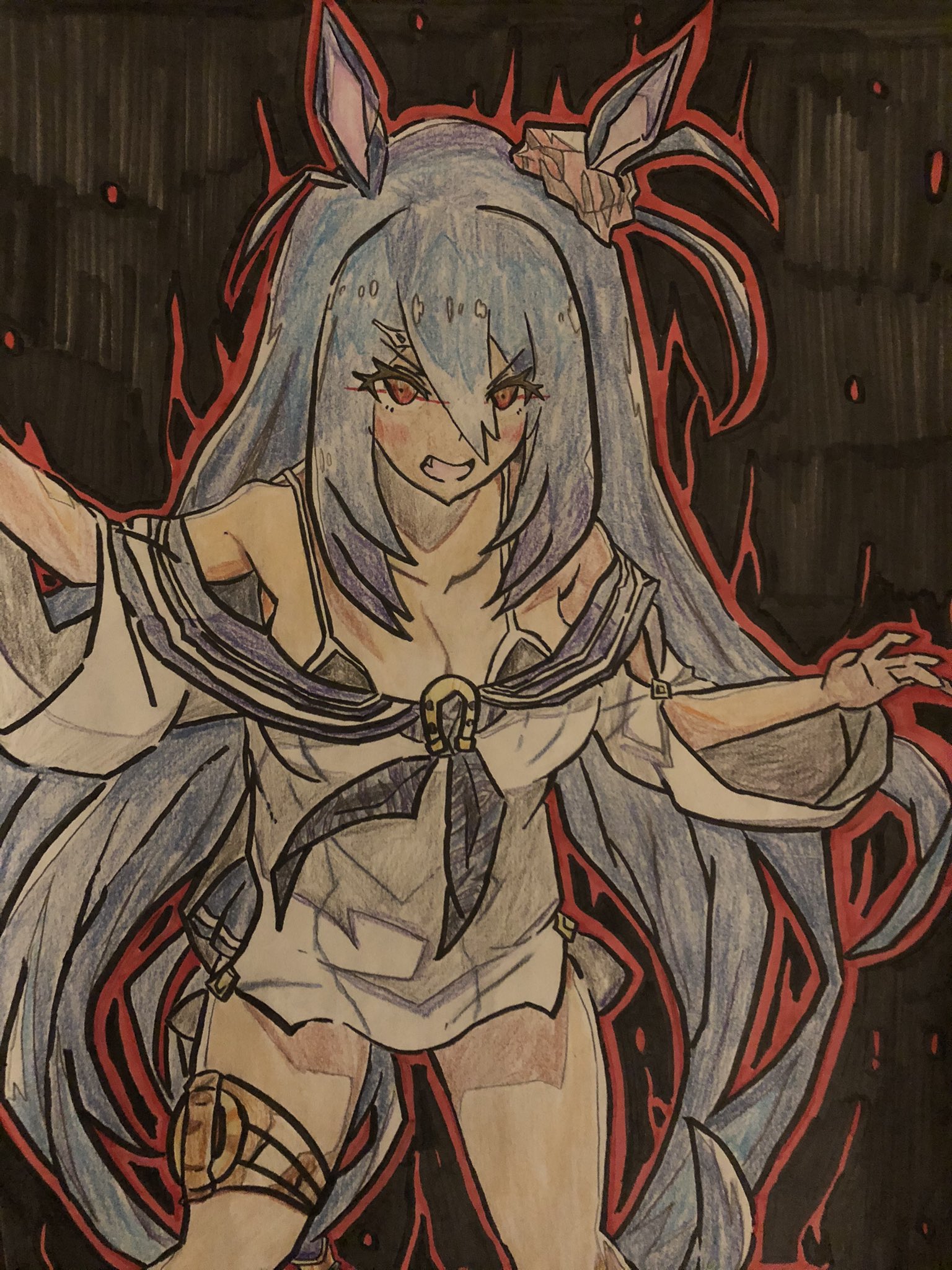 尾木波菜 直筆 ヒキ イラストあり 神様の言うとーり！ 黒髭 👁/ 🎩 on X: 