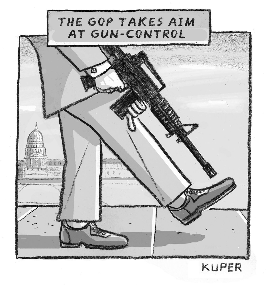 PKuperArt's tweet photo. The GOP's Bold Actions (to maintain gun lobby $$) #GunReformNow #GunControlNow #IdiotControl https://t.co/rWfJx5YWdl
