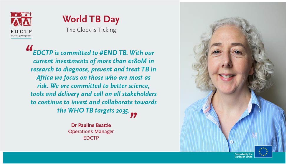 EDCTP's tweet photo. Today is #WorldTBDay and at EDCTP we are committed to #EndTB 

Have a glance at our TB portfolio: https://t.co/ln0Nb8VqL4

@KCRITanzania @GTBVPtweets https://t.co/9Zi24ATIKi