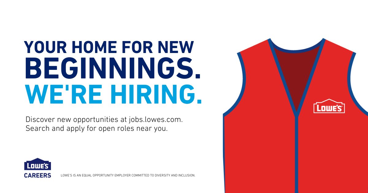 Mike Thomas (@mikejessethomas) on Twitter photo Make OUR home YOURS this spring!
Lowe's of Dickson City is holding Open Interviews tomorrow, Thursday 3/24 from 10a-5p!
Flexible Part Time Schedules are available!
<a href="/PACLLackawanna/">PA CareerLinkยฎ Lackawanna County</a> <a href="/LowesCareers/">Lowe's Careers</a> <a href="/univofscranton/">Univ of Scranton</a> <a href="/WilkesU/">Wilkes University</a> <a href="/JohnsonCollege/">Johnson College</a> #NEPA #NEPAjobs #Scranton #Dicksoncity Make OUR home YOURS this spring!
Lowe's of Dickson City is holding Open Interviews tomorrow, Thursday 3/24 from 10a-5p!
Flexible Part Time Schedules are available!
<a href="/PACLLackawanna/">PA CareerLinkยฎ Lackawanna County</a> <a href="/LowesCareers/">Lowe's Careers</a> <a href="/univofscranton/">Univ of Scranton</a> <a href="/WilkesU/">Wilkes University</a> <a href="/JohnsonCollege/">Johnson College</a> #NEPA #NEPAjobs #Scranton #Dicksoncity