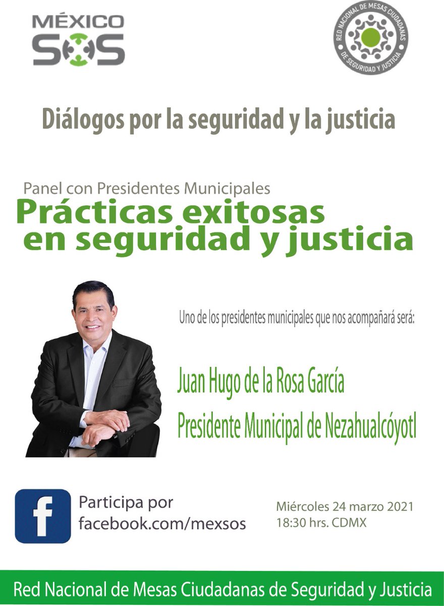 MEXICOSOS's tweet photo. Los invitamos
"Prácticas exitosas en seguridad y Justicia"
24 de marzo 2021
https://t.co/RPJMLofmpp
#Seguridad #Justicia #MCSJ #MXSOS https://t.co/E8R86zgWJ3