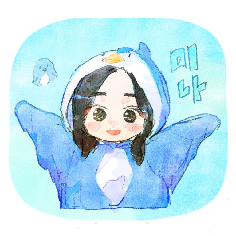 pani_st's tweet photo. ろくな絵が残ってませんでしたので再喝！ミナちゃんおめでとう〜！🐧💕 https://t.co/vugtKHspMN