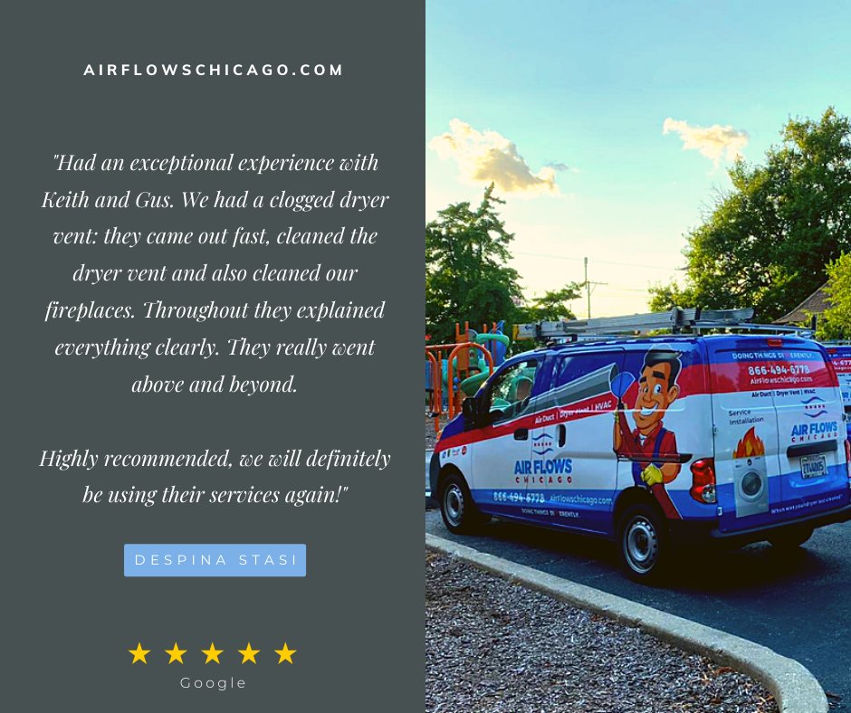 airflowschicago's tweet photo. Thank you Despina for the wonderful review and for taking the time to share your feedback with Air Flows Chicago. 🙏
https://t.co/lmhHRmWCCQ
#airflowschicago #thankyou #happycustomer #airductcleaning #dryerventcleaning #fireplacecleaning #airflows #ductcleaning #ductwork #chicago https://t.co/7qIKTAiDUs