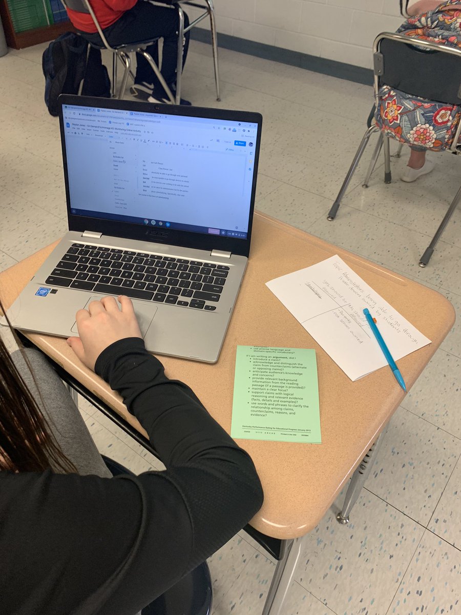 RDavisGMS's tweet photo. On Demand Writing scrimmages in full swing. @blair_abner and I have goals for these kiddos. It's been a challenging year, but we are digging deep to get positive results. #chasingresults #shapingscotties #makingthemiddlematter #closinggaps @GMSRMurphy https://t.co/RJ7QjaJyaB