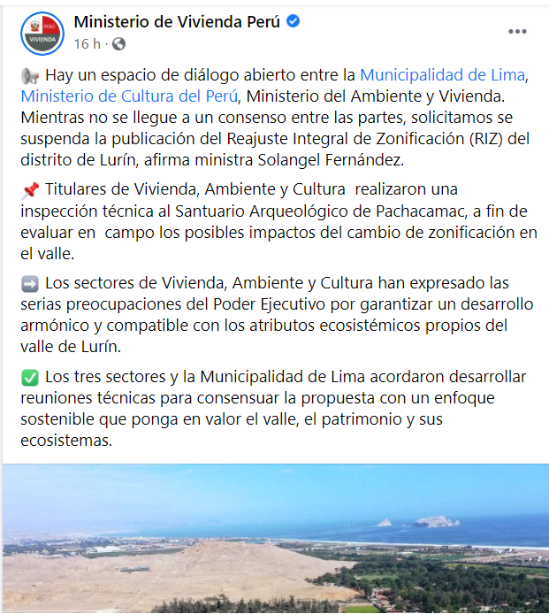 IsaiElmo's tweet photo. Esperemos que nuestras autoridades del ejecutivo, tomen decisiones acertadas a favor del nuestro patrimonio y ecosistema. una zonificación que priorice la biodiversidad de nuestro distrito de Lurín.

#PorUnLurínMejor
@viviendaperu
@MuniLima https://t.co/0mYOsBSLxf
