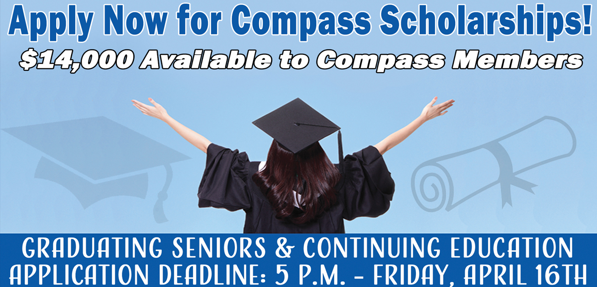 CompassFCU's tweet photo. Every year, Compass awards seven graduating seniors w/ college scholarships worth between $500 &amp; $4,000. The credit union also awards two $1,000 Continuing Education scholarships to members who are already pursuing additional education.

Applications HERE: https://t.co/VLfolIFbZp https://t.co/R4LDCVjW6Y
