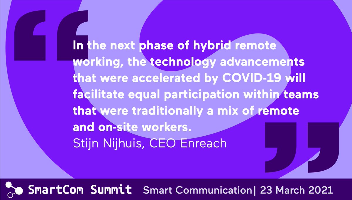 enreach_group's tweet photo. Technology and hybrid remote working, according to our CEO Stijn Nijhuis at @smartcomsummit #enreach #weareenreach #remoteworking #partofenreach #workwonders #UCaaS #meaningfulhumancontact #digitalacceleration #smartcomsummit #nextnormal https://t.co/8IeSQAlXgS