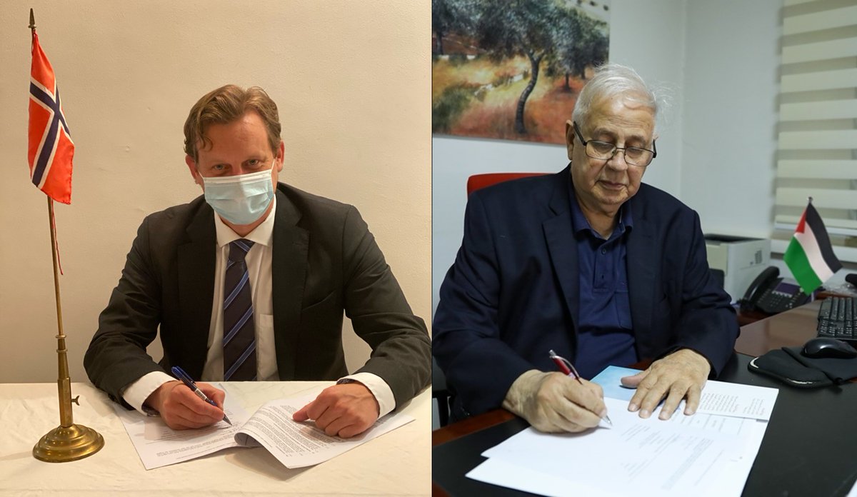 NorwayPalestine's tweet photo. @NorwayPalestine is pleased to sign a new agreement with the Central Elections Commission - Palestine 
@PalElections to continue our long-standing cooperation in an important election year in Palestine. #CEC #NRO https://t.co/7fRFGiqhWd