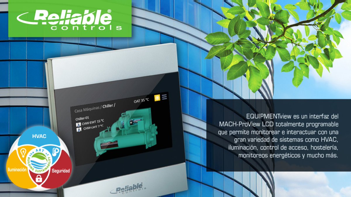 MundoHVACR's tweet photo. MACH-ProView™ LCD te permitirá monitorear e interactuar con una gran variedad de sistemas: #HVAC, #iluminación, #controldeacceso y #hostelería.
Benefíciate de la #automatización que la tecnología de #ReliableControls ofrece para tu negocio:
https://t.co/P95RuxLFrr https://t.co/qd7zWVUoOJ
