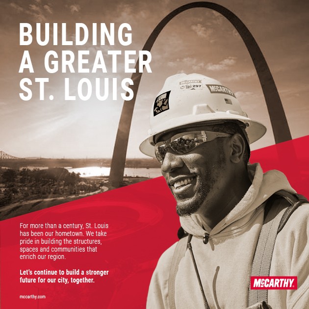 McCarthyBuild's tweet photo. For more than a century, St. Louis has been our hometown. We take pride in building the structures, spaces and communities that enrich our region. Proud to support the #STLMade publication that highlights so many of the reasons our city is a wonderful place to live and work! https://t.co/jzTvj6VaRA