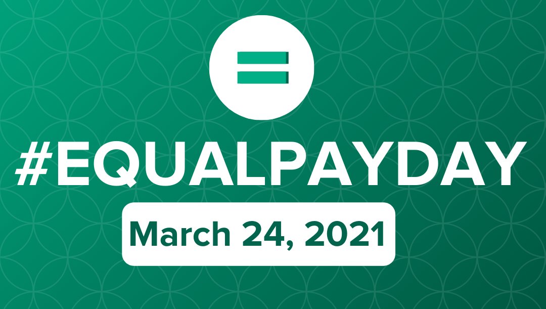 Today is #EqualPayDay, which marks the day when the average woman will have earned the same amount that the average man earned at the end of 2020. We need #EqualPay for women everywhere.

Learn about what you can do here: pay-equity.org/index.html/.
