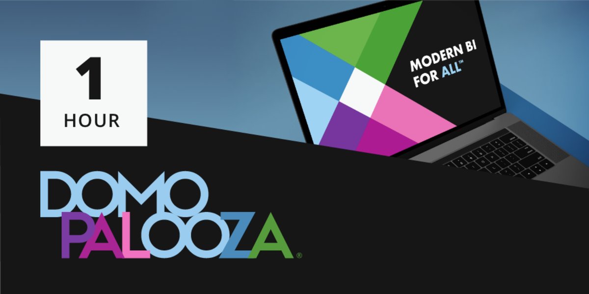 domopalooza's tweet photo. 1 Hour until #Domopalooza begins. We can't wait to share our vision for modern BI and how it can impact your business. See you soon. #DP21 https://t.co/9Pjc0h7for