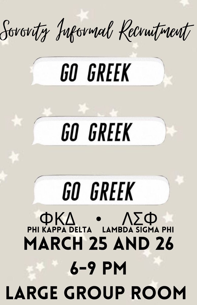 Interested in Sorority life at AB? Please join us and <a href="/pkd_ab/">Phi Kappa Delta</a> for our pop-in recruitment event tomorrow and Friday from 6-9 pm!