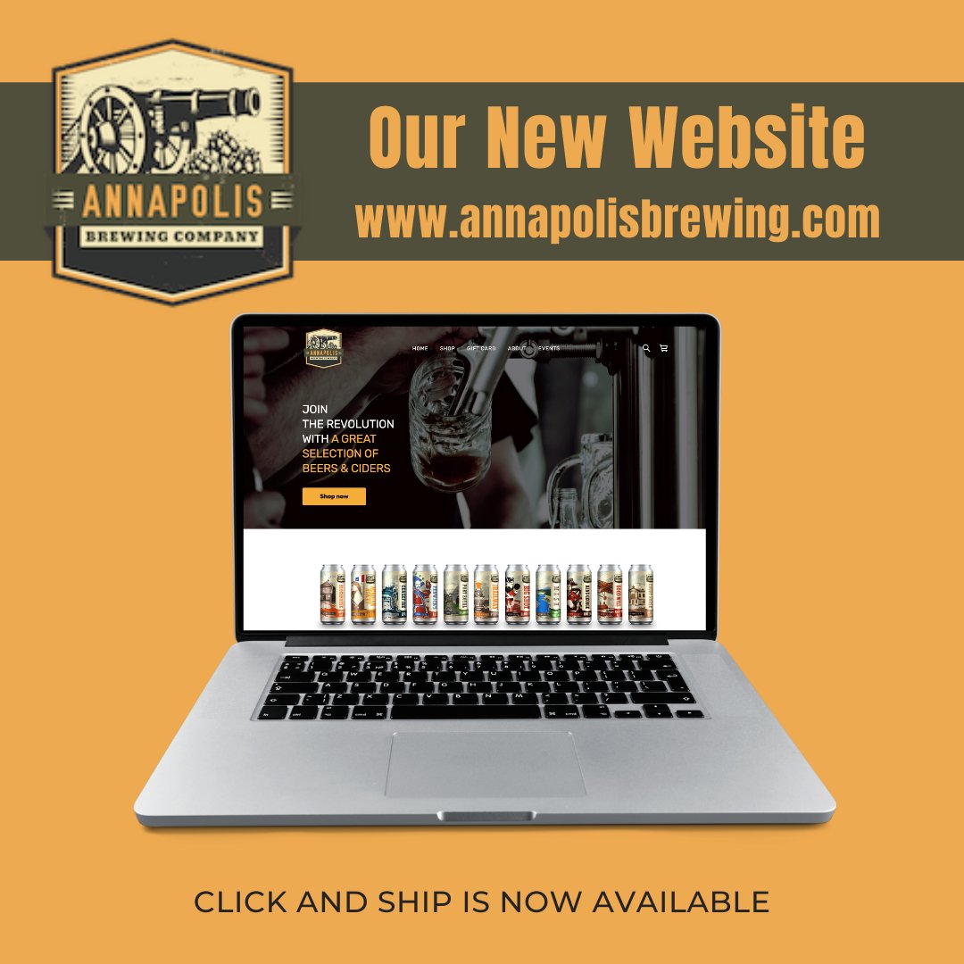 Check out our new website annapolisbrewing.com, get all your beverages, merchandise and more in one place Annapolis Brewing Company #nsCraftbeer #drinklocal #shoplocal #annapolisroyal