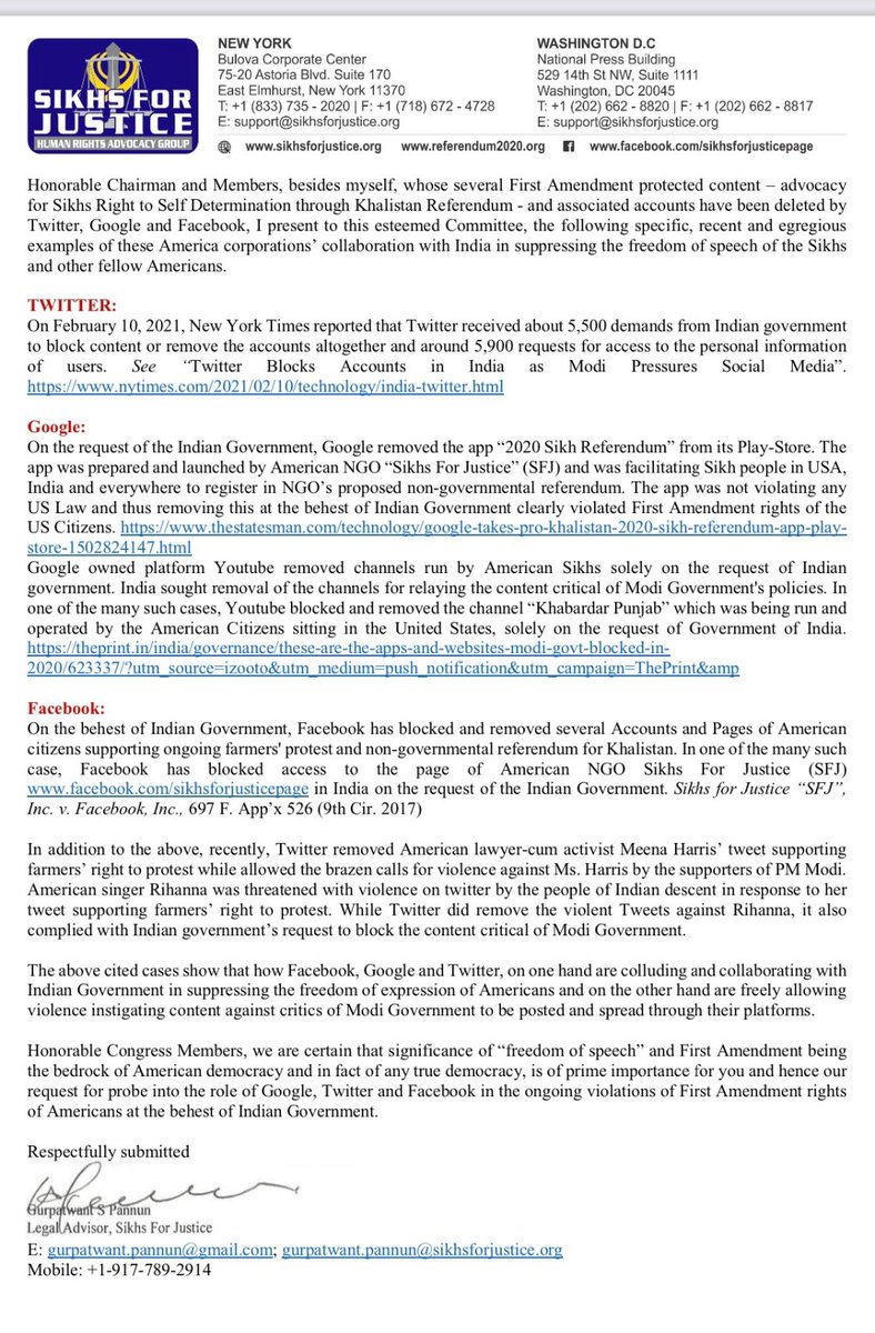 baez_molina's tweet photo. How 
@jack
@sundarpichai
@Facebook
Are Colluding With Fascist 
@PMOIndia
In SUPPRESSING #Americans First Amendment #FarmersProtest #KhalistanREFERENDUM #SFJ Reports To 
@FrankPallone
@cathymcmorris
https://t.co/nchttmuO60
@MiguelAyala312 
@kyleparkernet 
@nowimdenali https://t.co/Wv0XtzlInD