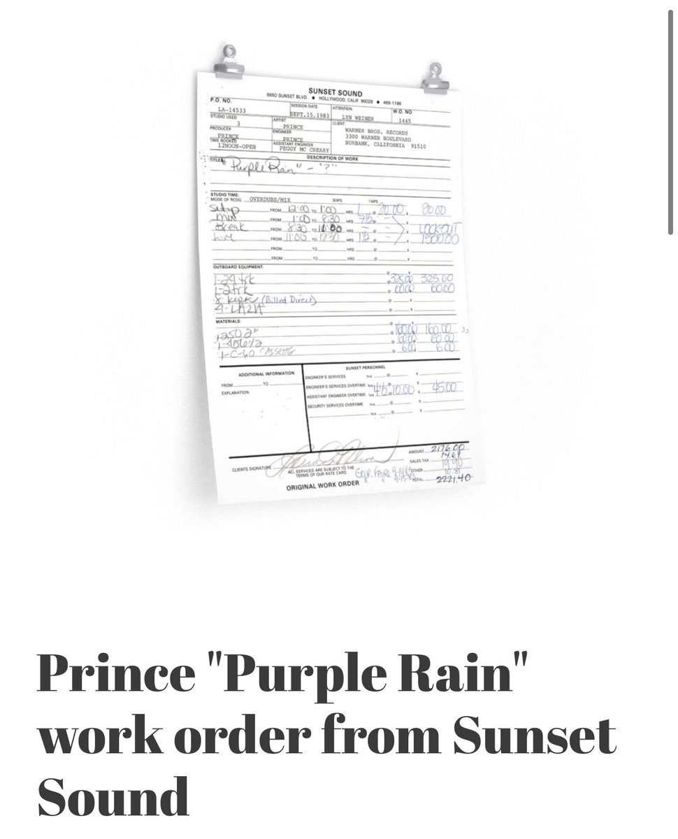 sunsetsound's tweet image. We have 25 #prince work orders left. Own a piece of history!! #purplerain 

Use Sunset10 at checkout for 10%off

sunset-sound-merchandise.myshopify.com/collections/mi…