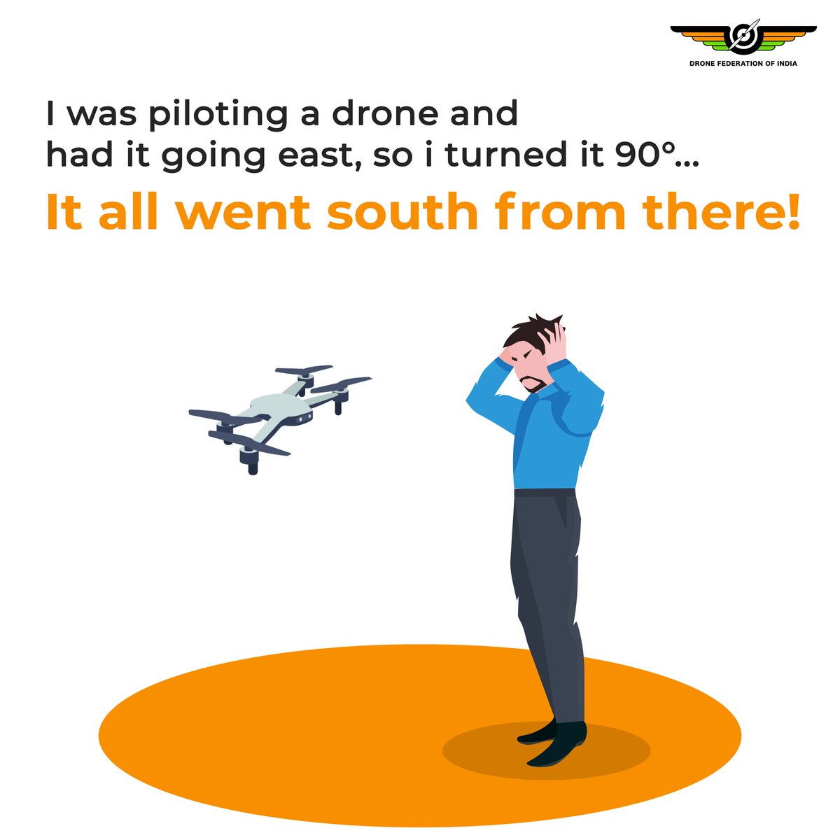dronefed's tweet photo. Handling drones can be tricky at times!
Tag a drone pilot who does this always.
#DroneFederationOfIndia #DFI #Meme #DroneProblems #Direction https://t.co/GCWTlVPxJy