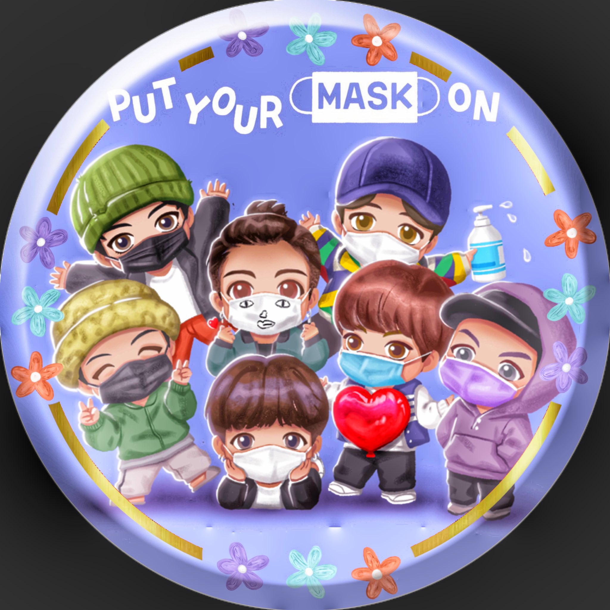 Reeenaaa Tinytan アイコン ロック画 マスクイラストが可愛すぎて アイコンは春っぽくお花を咲かせました ロック画は引き伸ばしただけです 色味等はいじってます Bts Tinytan Bts加工 Editbyrena ご自由に保存 使用してください