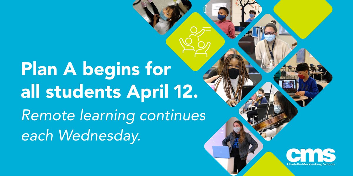 RandolphRaiders's tweet photo. The CMS Board of Education voted to return middle and high school students to classrooms four days a week on April 12, excluding students who opt for Full Remote Academy. 

Learn more: https://t.co/UOE4vjF1bo https://t.co/GoWRHuClCf