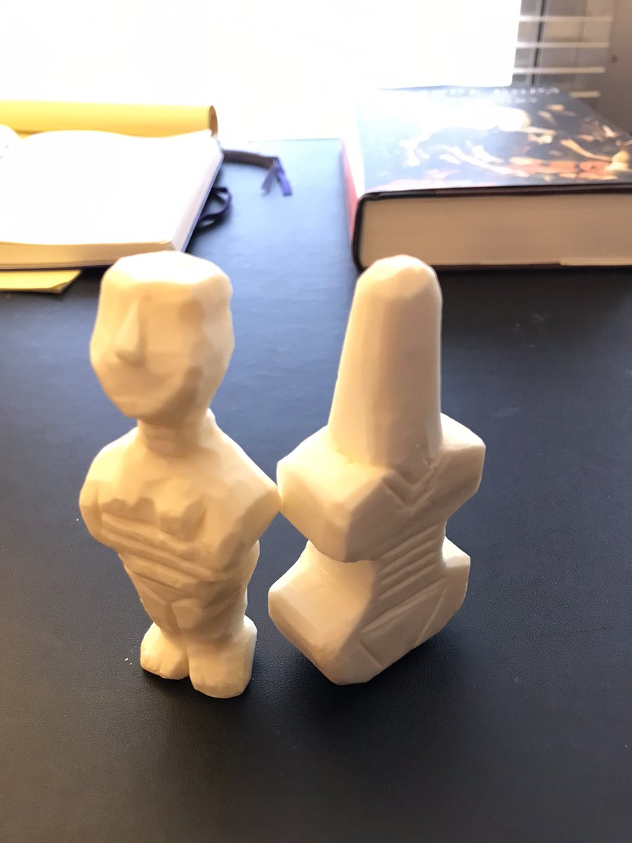 ClineRangar's tweet photo. Cycladic-style figurines made of ivory soap by a friend of mine. #officeart #cycladicart #ivorysoap https://t.co/9h40VmCv3J