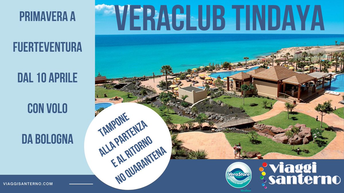 CANARIE COVID TESTED💪
Dal 10 aprile volo da BOLOGNA
Tampone alla partenza e al ritorno - No quarantena #ioviagggiosanterno #canarie #canarieislands #noquarantena #covidfree #covidtested #imola #bologna #emiliaromagna #ioprenotoinagenzia #vacanzesicure #veratour #verastore