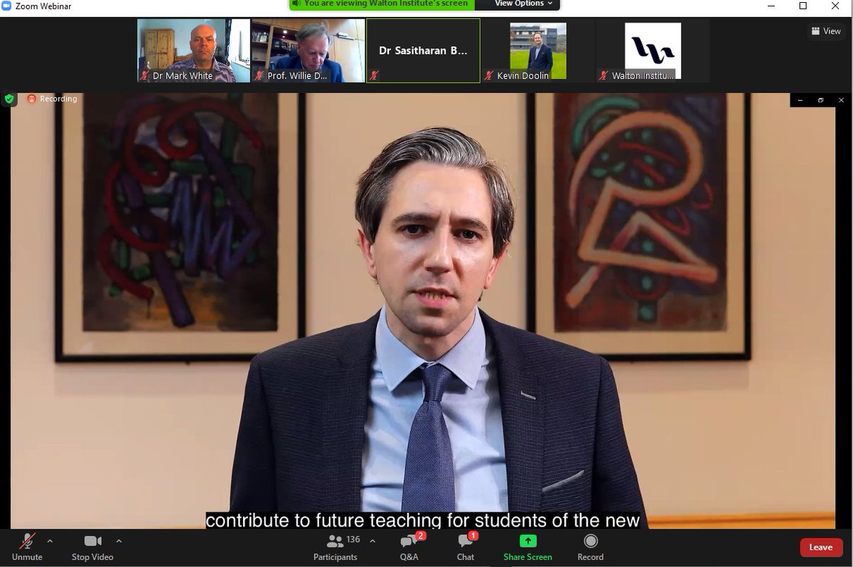 chaparooney's tweet photo. Reinforcing &amp; encouraging words from @SimonHarrisTD as we launch the next phase of @waterfordit exciting research journey with @WaltonInst our very first #ResearchInstitute and our TU journey https://t.co/BMe7OrQawn