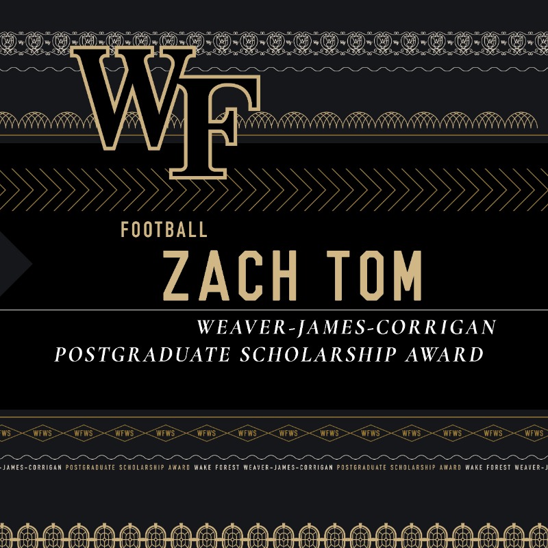 WakeFB's tweet photo. Proud of the work you have done on and off the field, @zachtom5 π
#GoDeacs | #WakeWill π©