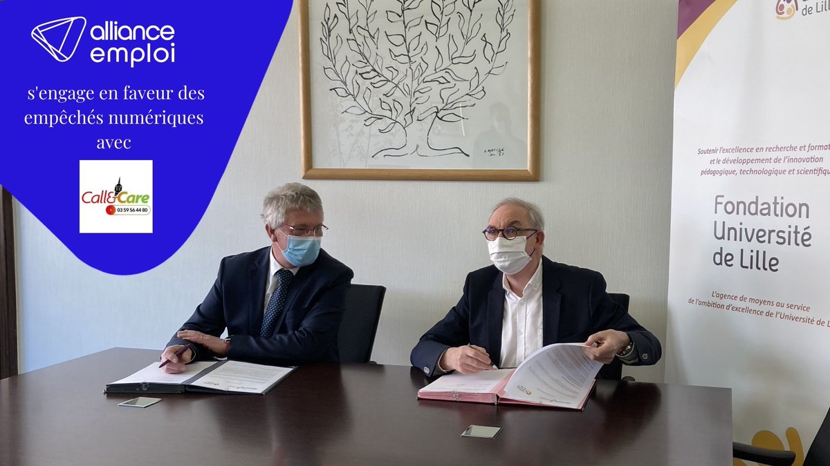AllianceEmploi1's tweet photo. Dans le cadre de #callandcare @AllianceEmploi1 by @E_Cites agit en faveur des étudiant.e.s empêché.e.s numériques en faisant un Don à la Fondation de l'Université de Lille. Rejoignez nous dans le cadre de #callandcare en faveur des empêchés numériques ! info@call-care.fr https://t.co/VOYsvEivPB