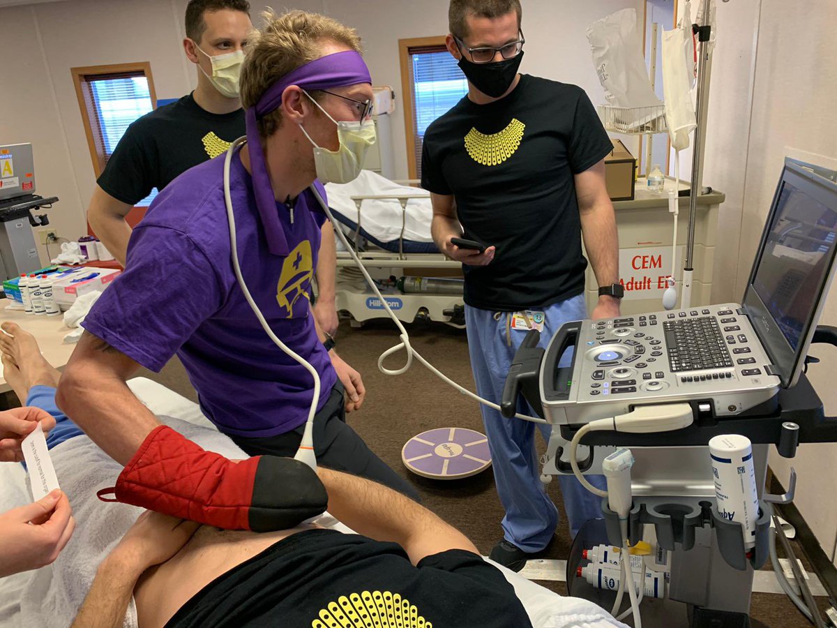 UHCMC_ED's tweet photo. #POCUS-ing backward, with oven mitts, drunk goggles, dizzy bats, and without opposable thumbs. Never a dull moment in #Believeland! #EMconf #Simolympics #LoTL #howwellcanyoupocus https://t.co/7utJputHHu