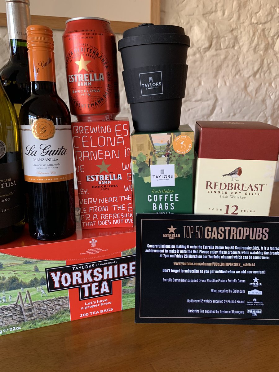 Top 50 Gastro Pubs treats. We will find out the results on Friday night. #wgreetham #top50gastropubs #estrelladamm #bibendum #pernodricard #yorkshiretea
