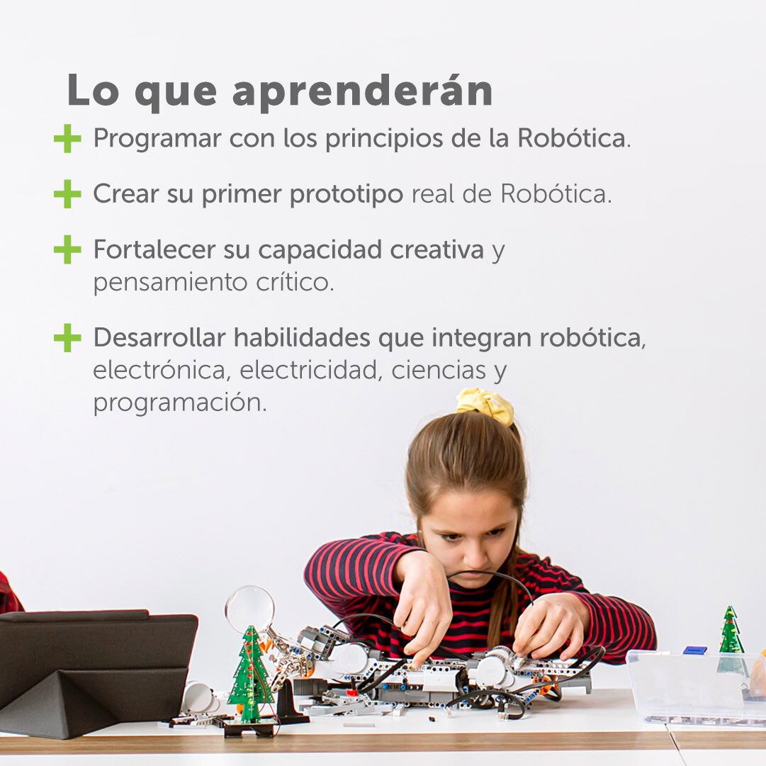 asertivalab's tweet image. Curso Vacacional de Robótica para niños y adolescentes (8-17) online o presencial. Introduce a tu hijo desde temprana edad a entender el mundo de la #robótica y a potenciar su creatividad aprendiendo a construir y programar su primer robot.💡Regístrate: 0981206626 #CursoRobótica
