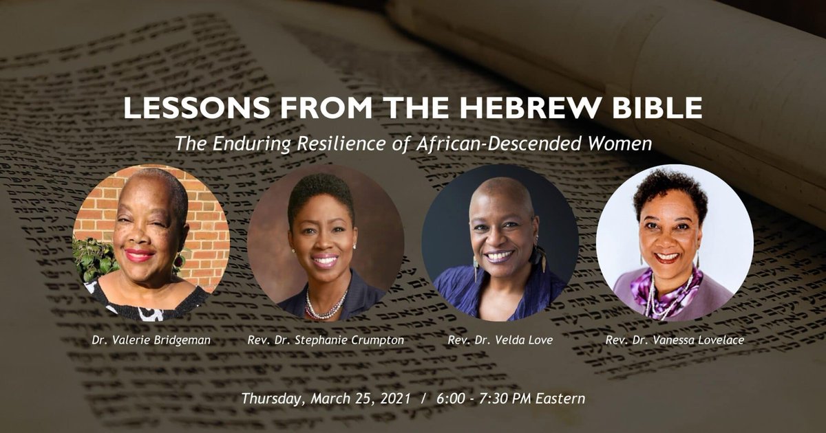 LancSem's tweet photo. Join our Dean - the Rev. Dr. Vanessa Lovelace - tomorrow, Thursday, March 25, 6-7:30pm ET, for "Lessons from the Hebrew Bible: The Enduring Resilience of African Descended Women." Register for the free UCC Zoom webinar: https://t.co/zZevYETz31
#LTSforward #LancasterLeads https://t.co/34uGUEPpEm