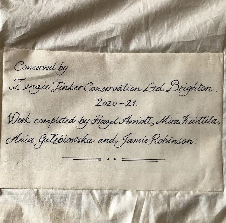 ZenzieTinker's tweet image. After months of painstaking work, we’re happy to say we’ve finished conserving the @ArundelCastle tapestry. It’s now hanging proudly where it belongs, waiting for the time when it can be seen again by visitors in all its glory! #tapestry #conservation #textileconservation