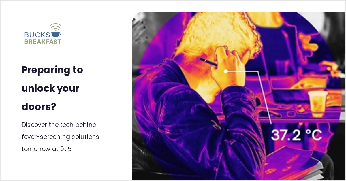 BucksBreakfast's tweet image. Need #FeverScreening #Tech for your #Business #Office #Retail #Hospitality #Event?  Tune in tomorrow morning at 9.15.

#Bucks #Buckinghamshire #Chilterns #BucksAndBeyond #Business #HealthAndSafety #CovidScreening #Covid