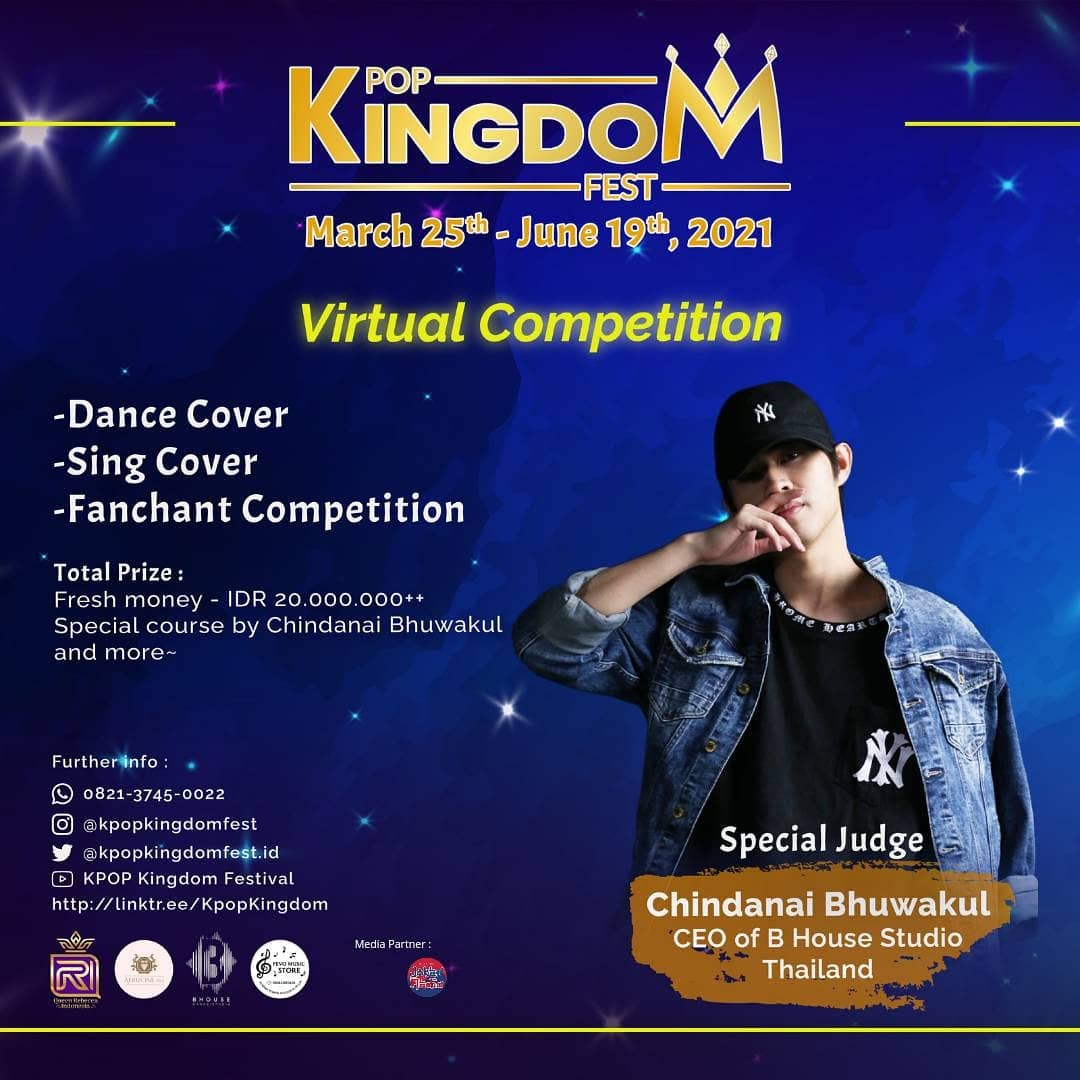C_Bhuwakul's tweet photo. @qr_organizer x @AerizoneP
Proudly present

Kpop Kingdom Festival 2021
@kpopkingdomfest

Virtual KPOP Competition
Dance Cover, Song Cover, Fanchant

Price
IDR 20M++ &amp; more

Judges
@C_Bhuwakul
CEO of BHouse Studio, TH

Zhavanya Meidi
Lead Vocal of Z-Girls

https://t.co/qaMFbZKf2E https://t.co/KL8rZt63wa