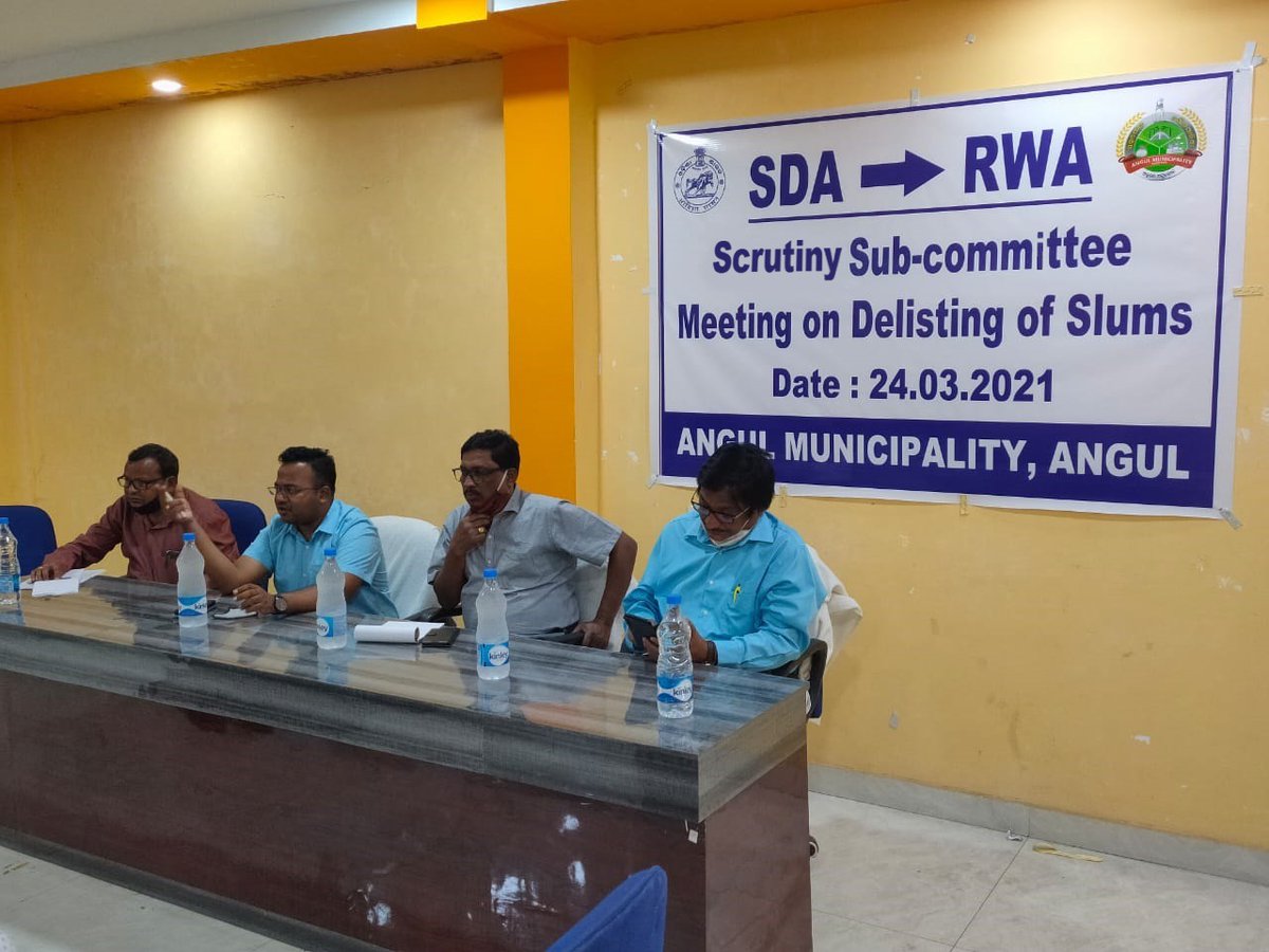 angulmun's tweet photo. Delisting Scrutiny-Sub Committee meeting held on 24 March 2021under the Chairpersonship of ADM (Revenue), Angul under JAGA mission. All the SDAs(13) submitted proposals for respective slums to be delisted.
#InclusiveDevelopment
#AngulMunicipalityForAll https://t.co/fg18MP1WA7