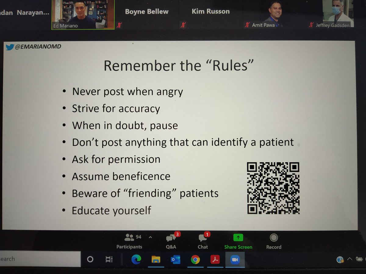 MadanNarayanan's tweet photo. Rules of SoMe @EMARIANOMD #RAmasterclass #goldennugget https://t.co/gdmPqQkPSv