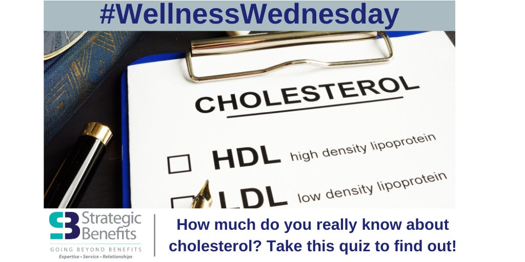 Think you know all there is to know about cholesterol? Take the quiz to find out - wb.md/3lO2xg4 #strategicbenefits #goingbeyondbenefits #employeebenefits #wellnesswednesday #cholesterolquiz