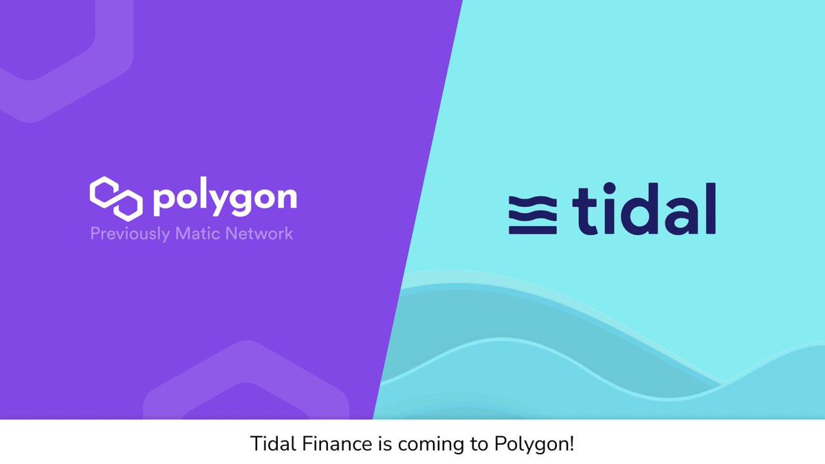 0xPolygon's tweet photo. The undisputed king of Defi Insurance, Tidal Finance is coming to Polygon!
 
 ⚡️Delighted to announce that @tidaldefi will bolster security and provide insurance coverage to the Polygon ecosystem. https://t.co/4Snv1qQTVI