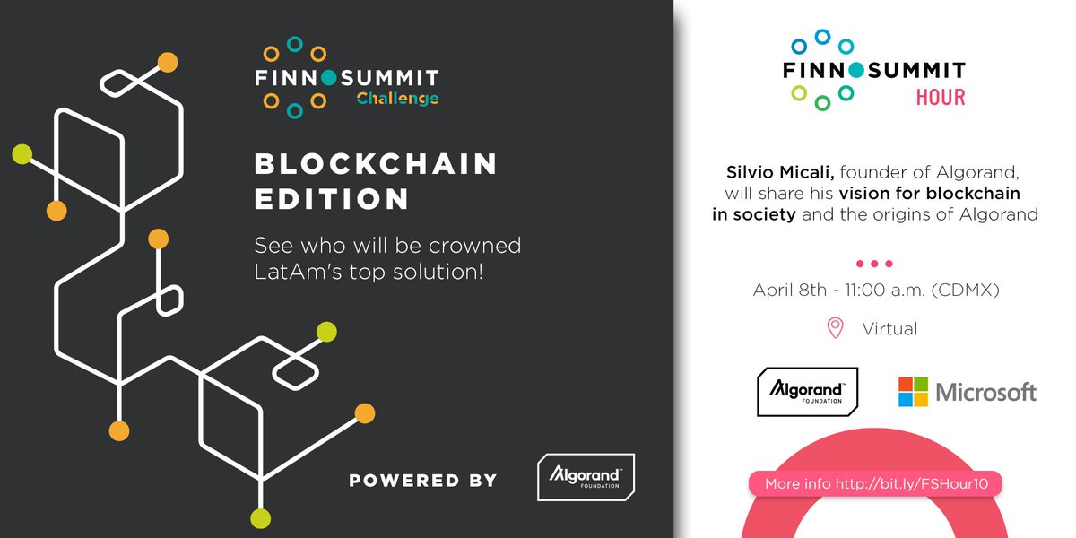 poncykiwi's tweet photo. See how LatAm's top blockchain solutions are transforming the continent and find out who will be crowned the winner at #fschallenge with @finnovista and @algofoundation
Streaming live on April 8th - register now! https://t.co/2lUnePi9RN https://t.co/2PA0IVdaXM