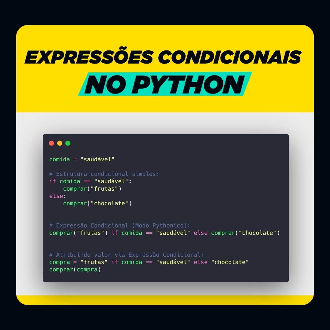 ByLearncursos's tweet photo. Fala ByLearner, beleza?

Você sabe como usar expressões condicionais no Python? 🤔

Para conferir mais informações é só clicar no link abaixo:
👉 https://t.co/grAKDeSiFa
⠀ https://t.co/Nw5tjym21v